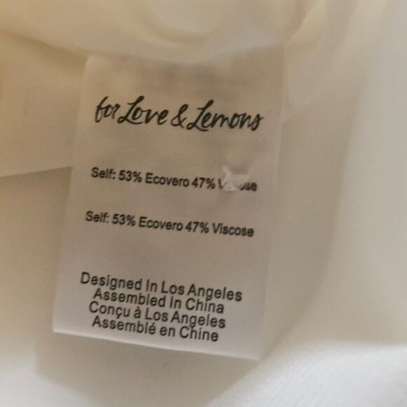 For Love & Lemons Lucy White Satin Sleeveless Mini Dress Size L NEW 3639 - Picture 7 of 11